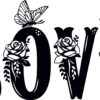 love Cuadro LOVE floral con mariposas – 4 piezas, 40 × 72 cm